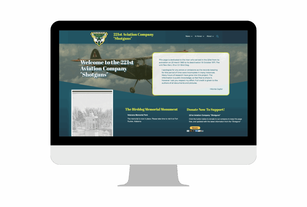 Home page mockup of a website built by Camp Web Designs