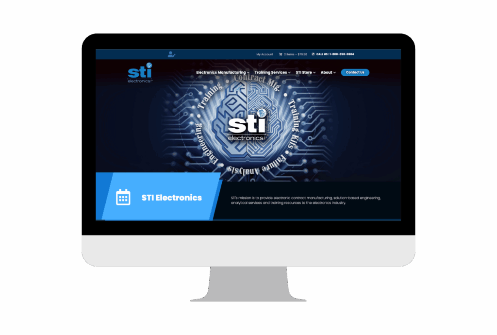 Home page mockup of a website built by Camp Web Designs in Orlando
