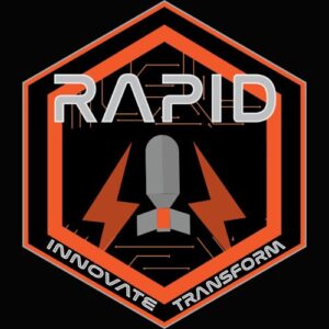 A logo for RAPID, built by Orlando Design